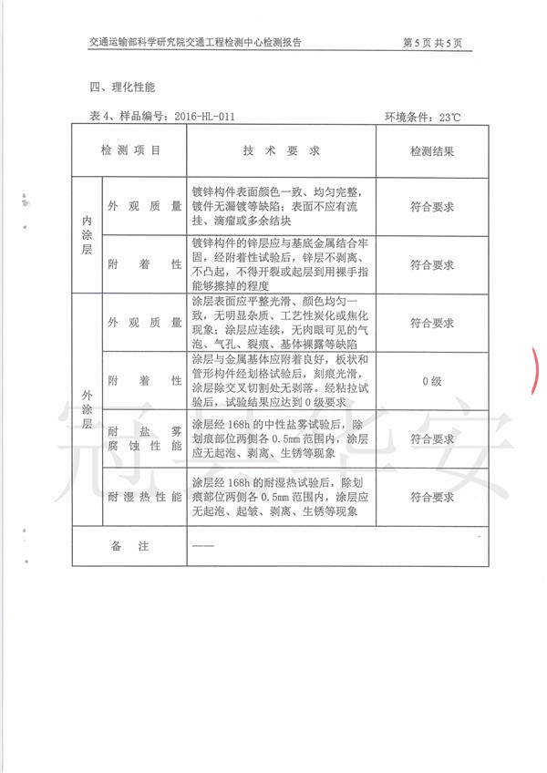 噴塑波形護欄檢測報告 噴塑波形護欄檢測報告